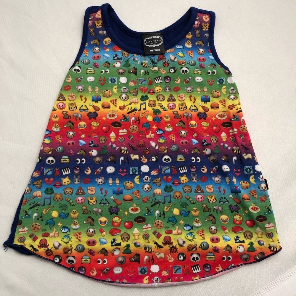 Zara Terez blue multicolor emoji tank top